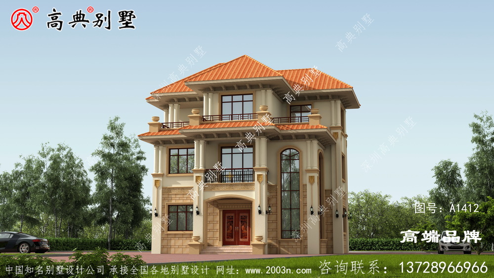 欧式三层别墅简单实用，外观精美