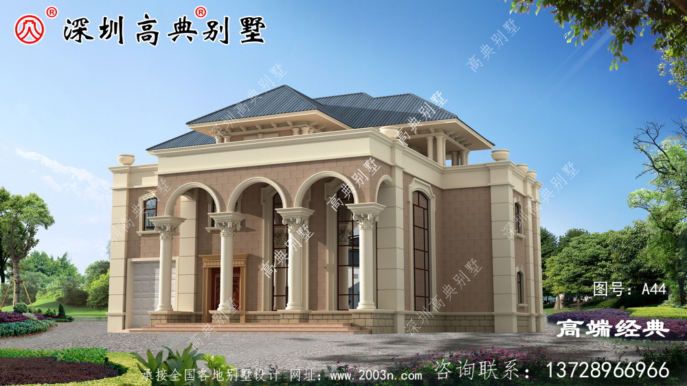 三楼别墅农村自营住宅设计图，外观美观，功能齐全。