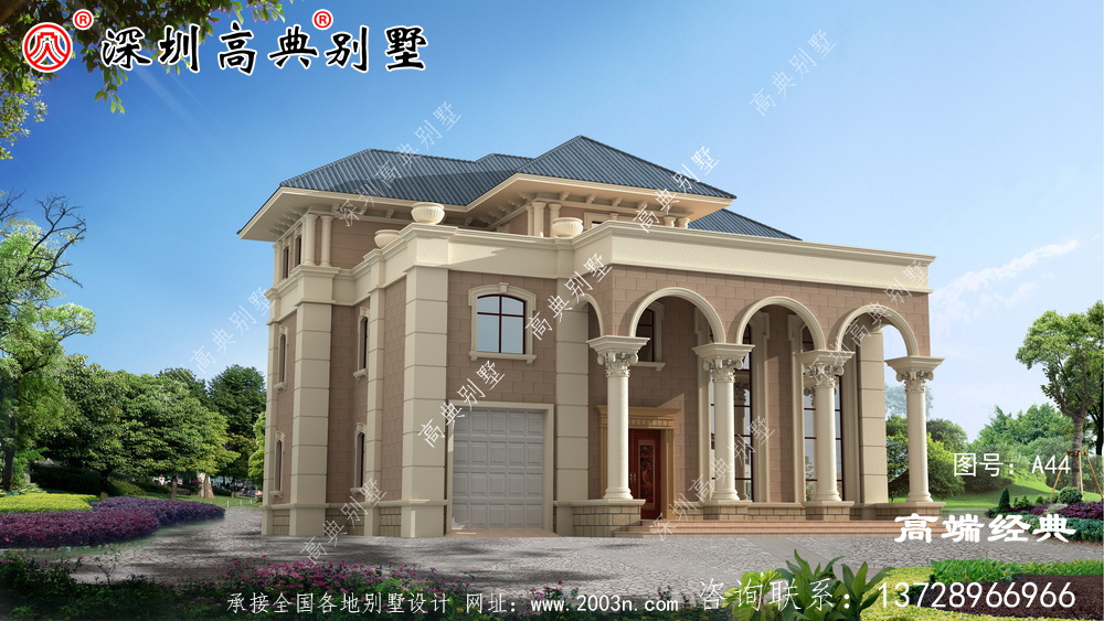 三楼别墅农村自营住宅设计图，外观美观，功能齐全。