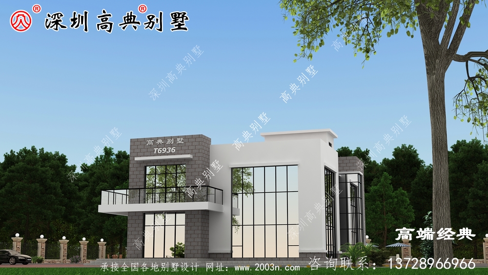 广东乡村自建房图，简洁大气，想低调都不行。