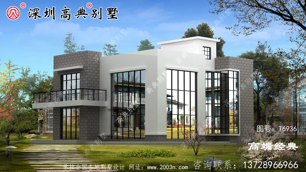 广东乡村自建房图，简洁大气，想低调都不行。