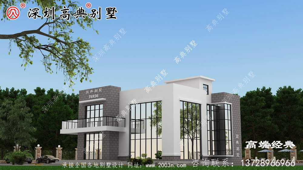 广东乡村自建房图，简洁大气，想低调都不行。