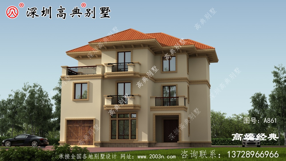 三层欧式别墅，简洁明亮，适合在农村建造