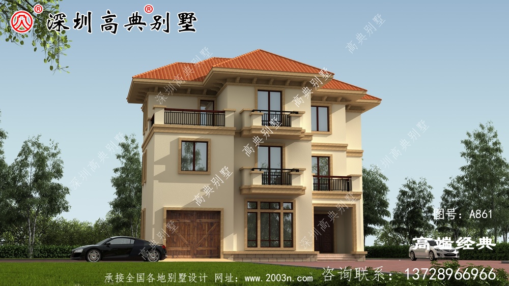 三层欧式别墅，简洁明亮，适合在农村建造