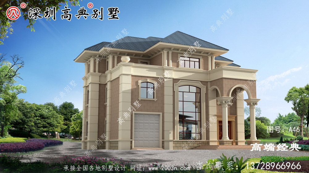简约欧式风格，该户型占地234平方米