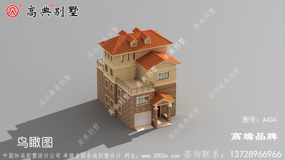 简欧三层别墅，不仅有车库内部还设有烤房