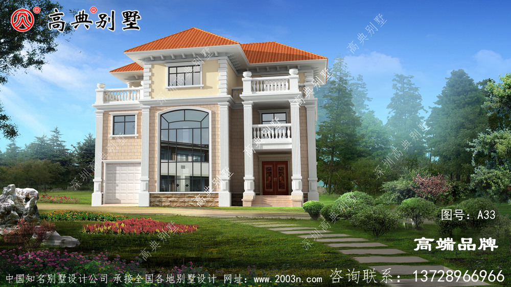 建栋复式三层欧式别墅，过年过节热闹才不拥挤